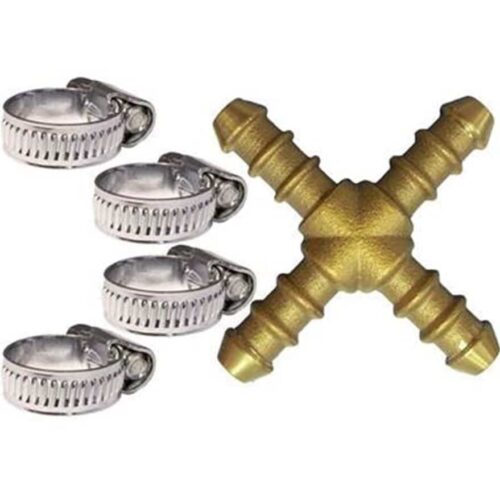 X CONNECTOR WITH 4 WORM DRIVE CLIPS Product Image