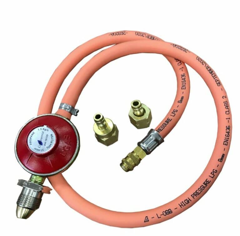 UNIVERSAL PROPANE REGULATOR AND HOSE ASSEMBLY (UK BBQ'S) 37MBAR Gas