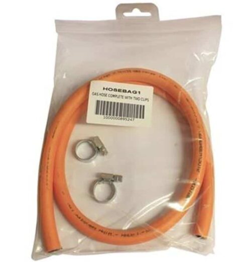 1M HIGH PRESSURE ORANGE HOSE 8MM WITH 2 WORM CLIPS Product Image
