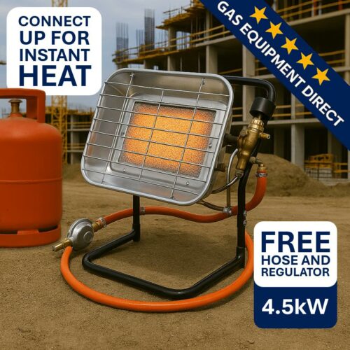 Image of the site heater on a building site.