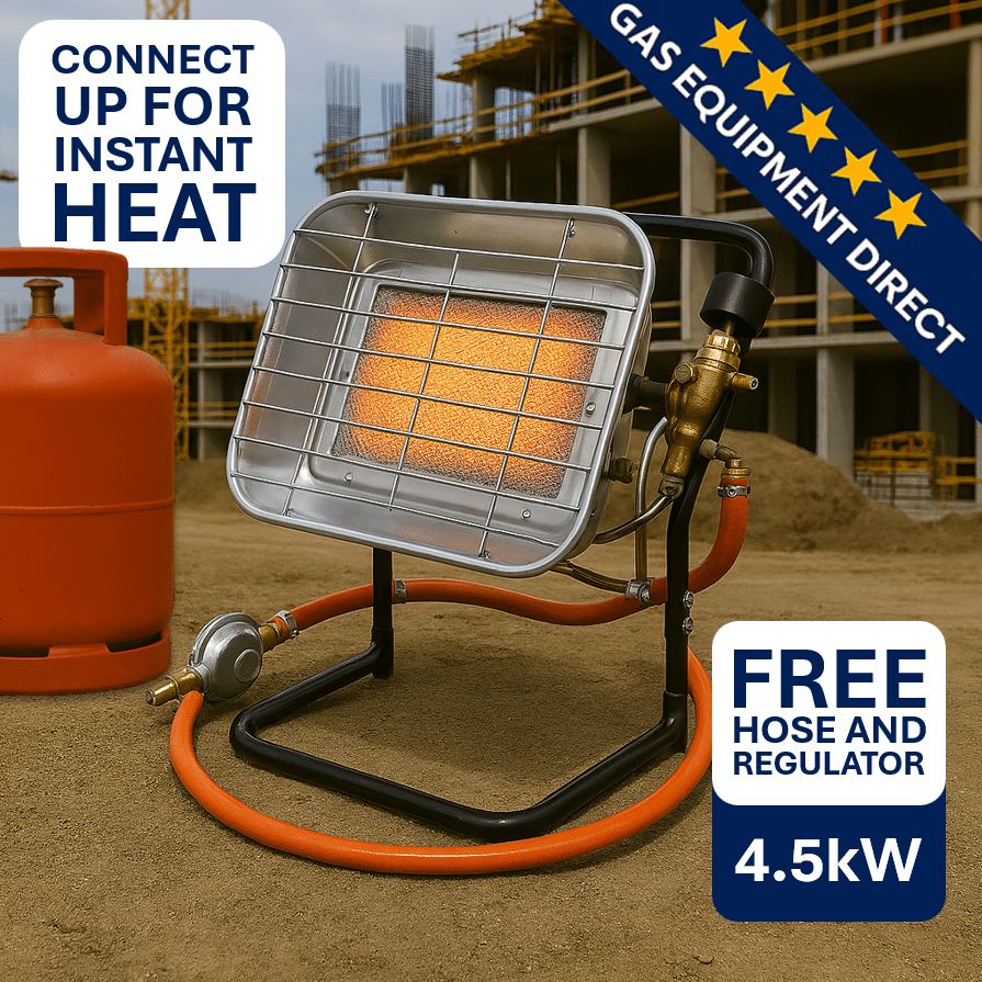 Image of the site heater on a building site.